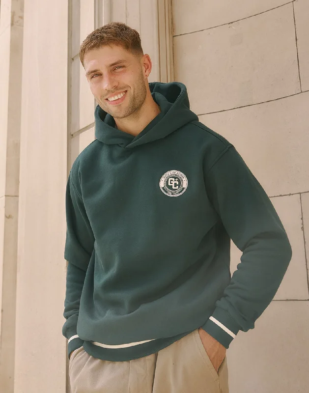 casual hoodie with logoVarsity Hoodie in Mountain Green