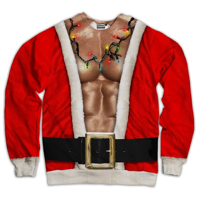 fashion hooded jacketathletic streetwear sweatshirtBuff Santa Unisex Sweatshirt