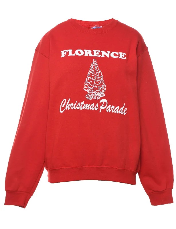 comfortable outerwearRed & White Christmas Sweatshirt - M