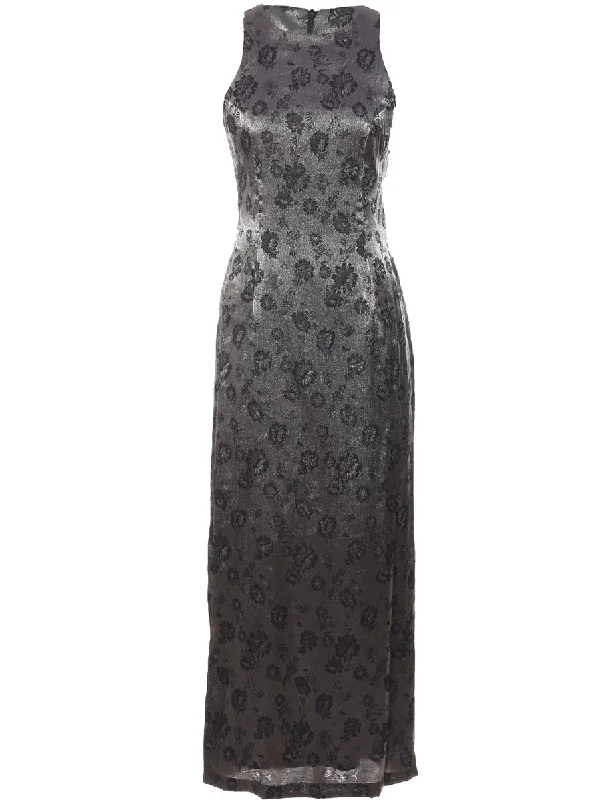 minimalist jacketFloral Print Evening Dress - M