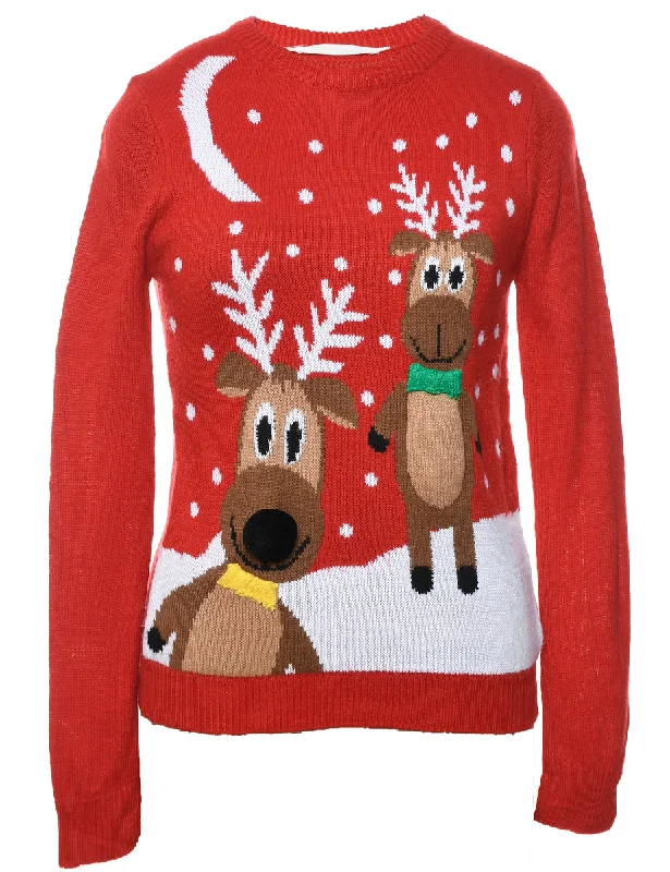 soft coatReindeer Christmas Jumper - M