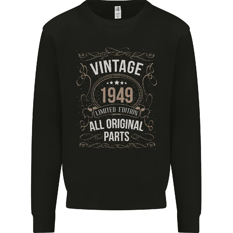 oversized pullover hoodiestylish athletic hoodie75th Birthday Limited Edition 1949 Mens Sweatshirt Jumper