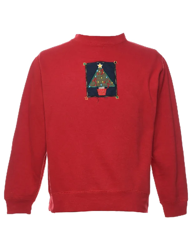 classic bomber jacketRed Christmas Sweatshirt - L