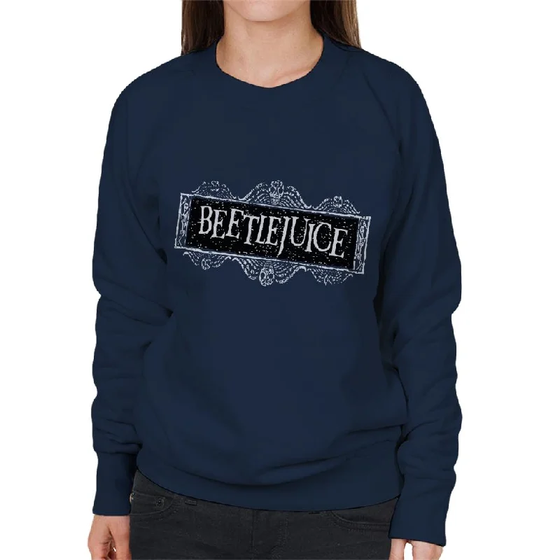 street style hoodiecozy workout hoodieBeetlejuice Faded Halloween Logo Women's Sweatshirt