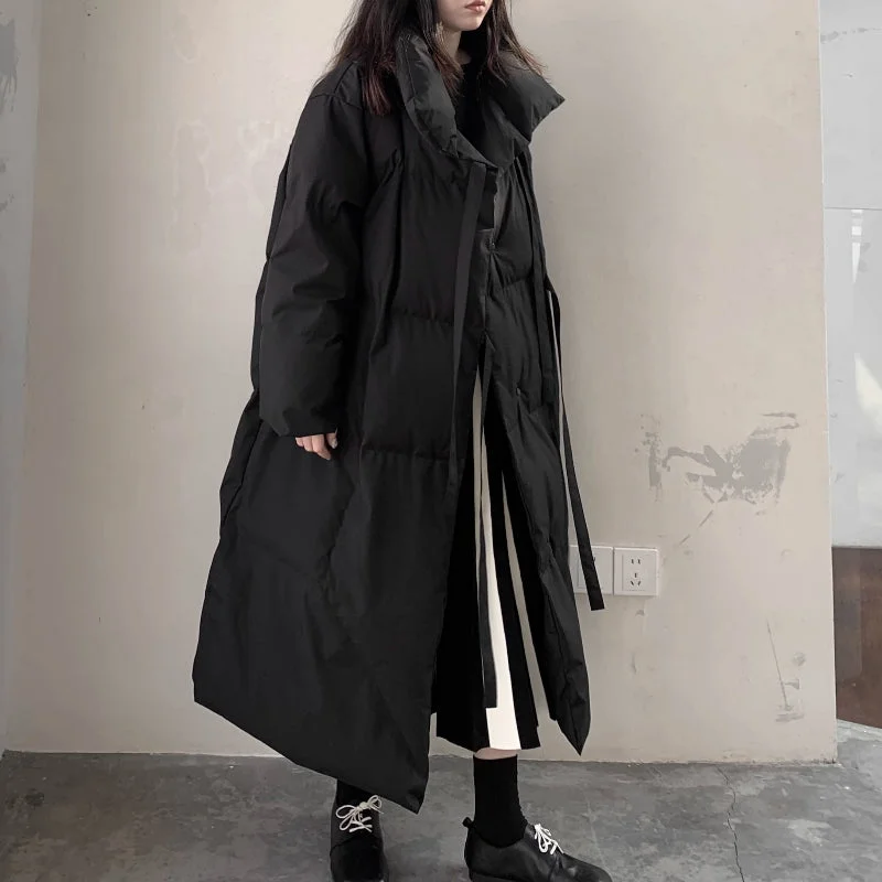 wool coatMid-length Loose Down Jacket