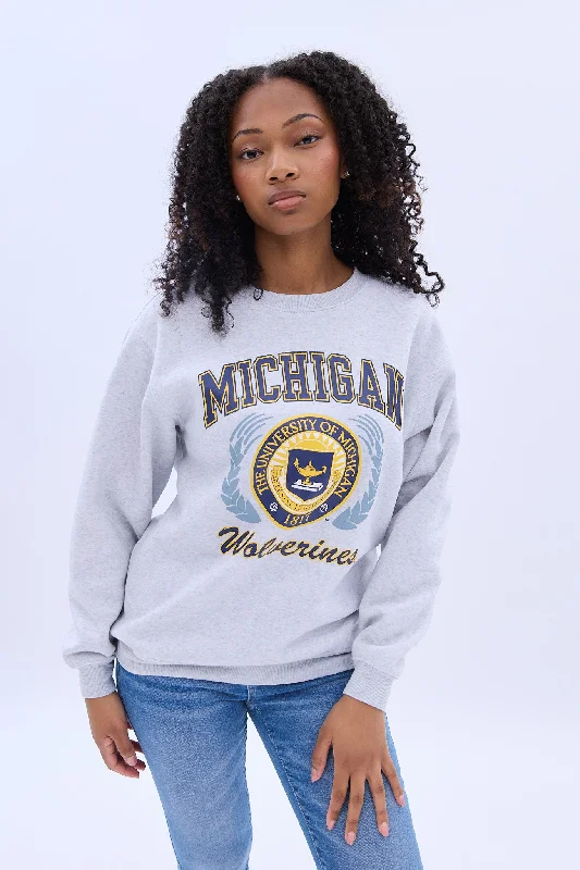 graphic hoodie with printMichigan Wolverines Graphic Crew Neck Sweatshirt