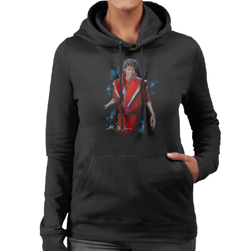 comfortable hooded sweatshirtperformance gym sweatshirtSidney Maurer Original Portrait Of Michael Jackson Thriller Women's Hooded Sweatshirt