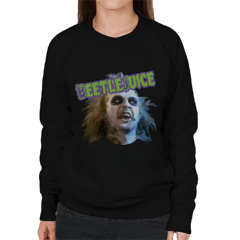 zip-up hooded sweatshirtmodern sports hoodieBeetlejuice Halloween Character Head Women's Sweatshirt