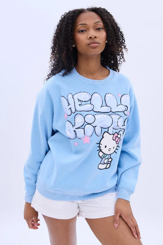 soft hoodieHello Kitty Graphic Crew Neck Sweatshirt