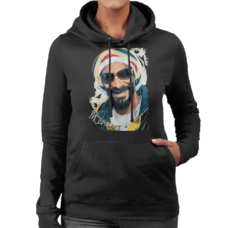 sporty hoodiemodern sports hoodieSidney Maurer Original Portrait Of Snoop Dogg Gold Grill Women's Hooded Sweatshirt