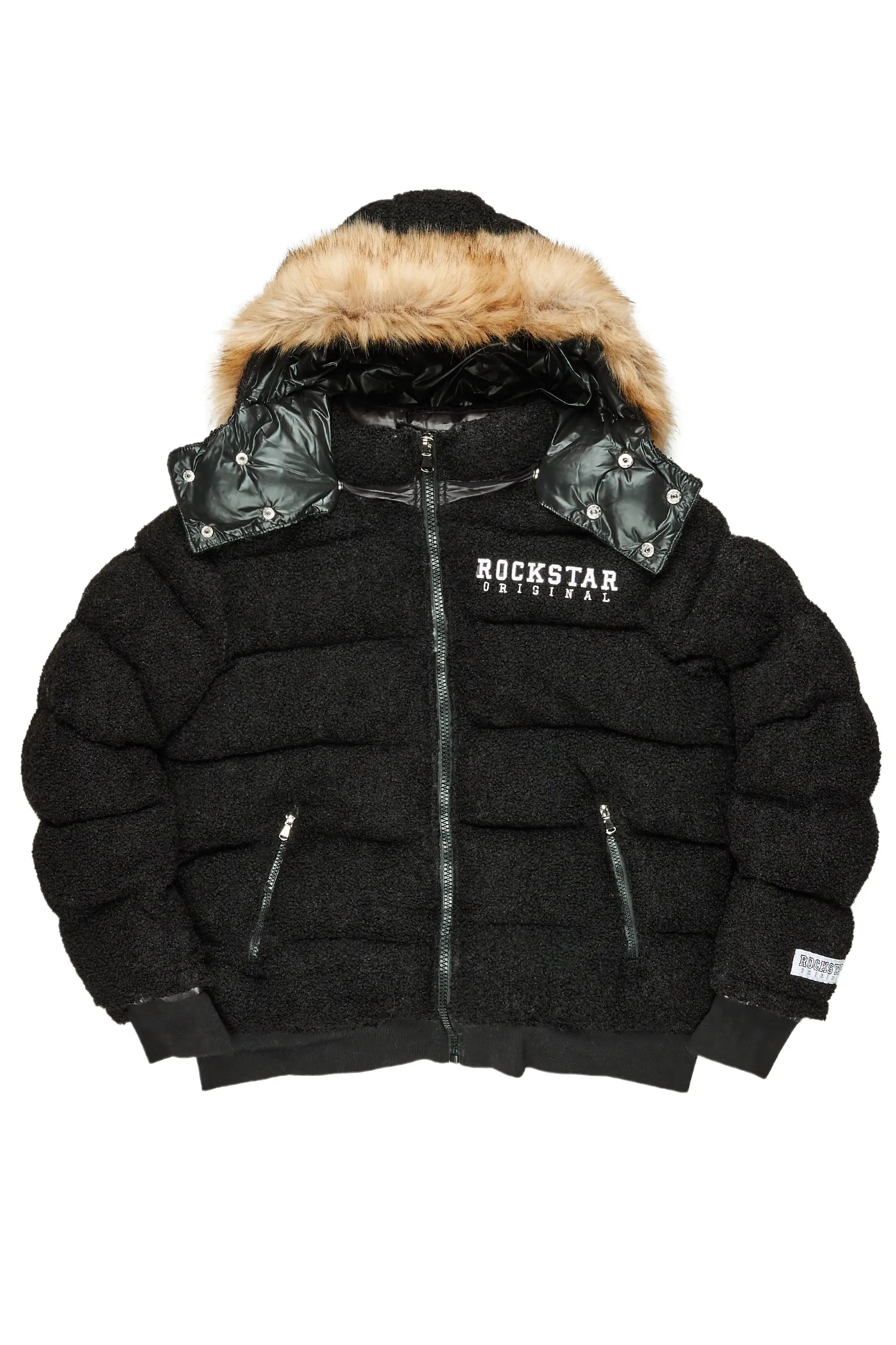 fitted coatKesia Black Puffer Jacket