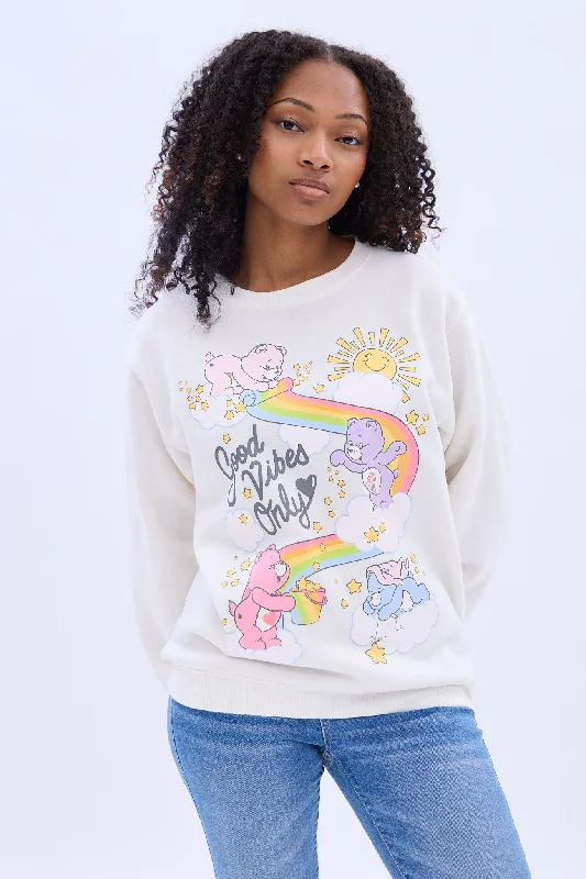 modern hoodieCare Bears Vibes Graphic Crew Neck Sweatshirt