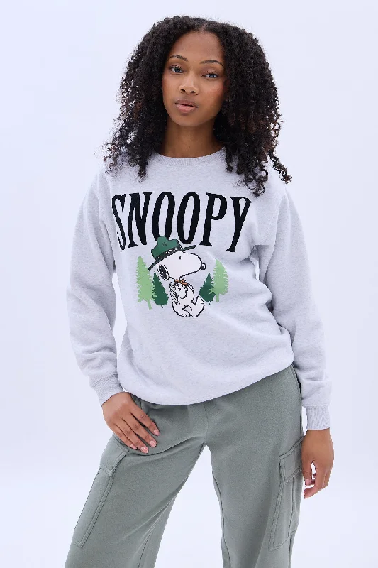 cozy hooded jacketCamp Snoopy Graphic Crew Neck Sweatshirt