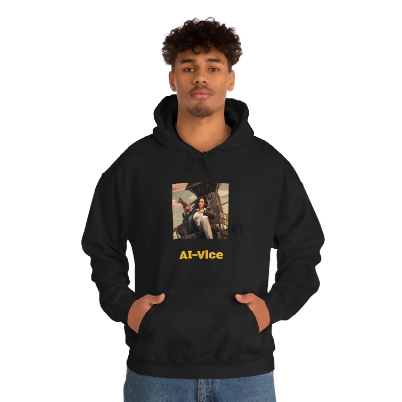 casual pullover hoodieminimaAI VIce Vigilante theme Heavy Blend™ Hooded Sweatshirt