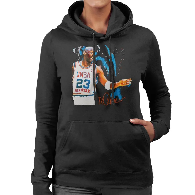 cool hoodieretro sports hoodieSidney Maurer Original Portrait Of NBA All Star Michael Jordan Women's Hooded Sweatshirt