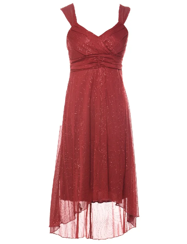 lightweight outerwearMaroon Sparkly Y2K Evening Dress - M