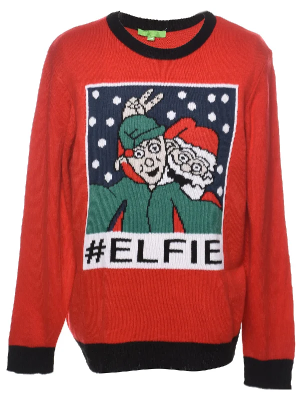 trendy jacketRed Christmas Jumper - L