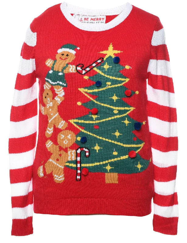 comfortable winter coatRed Christmas Jumper - S