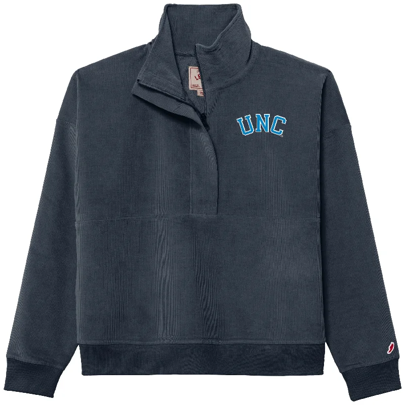 utility coatNorth Carolina Tar Heels Navy Women's Quarter Zip Corduroy Pullover