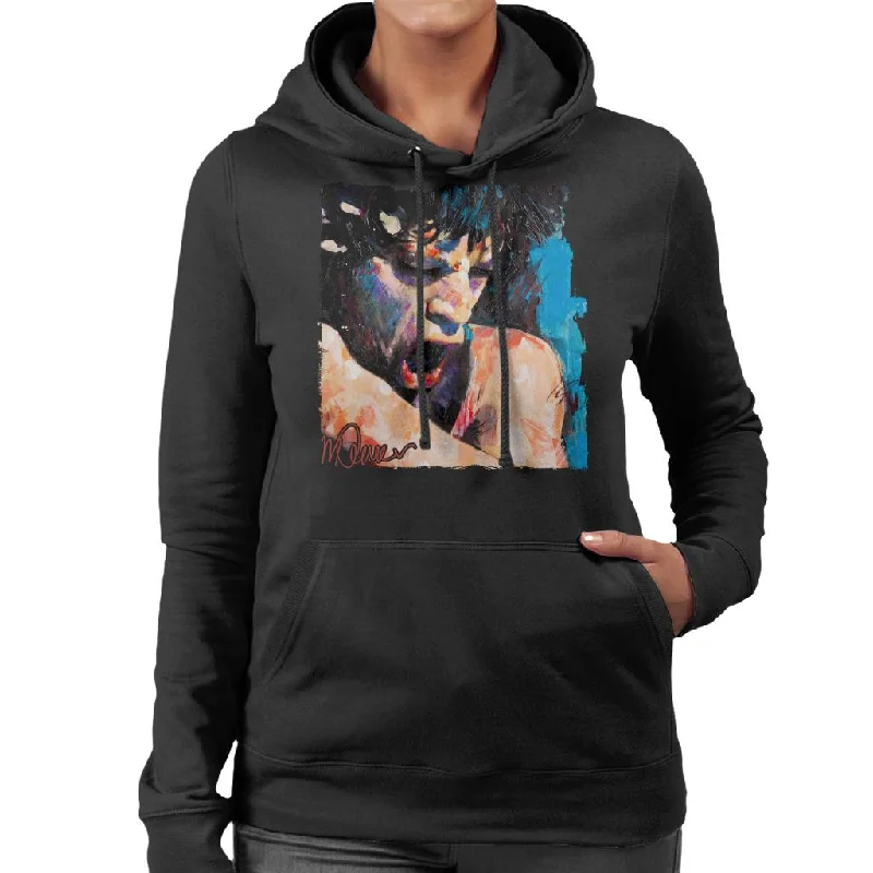 cozy pullover hoodieloose fit athletic hoodieSidney Maurer Original Portrait Of Mick Jagger Shouting Women's Hooded Sweatshirt